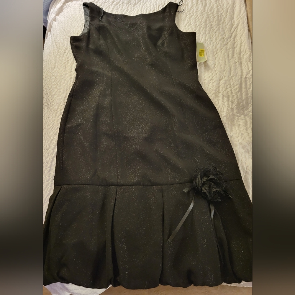 London Times Black Midi Dress